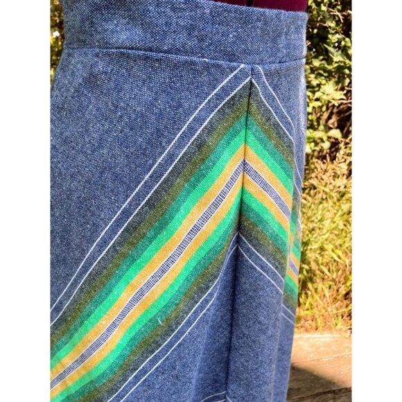Vintage 1970's Rainbow Chevron Skirt Boho HIppy Size Small - Picture 12 of 15